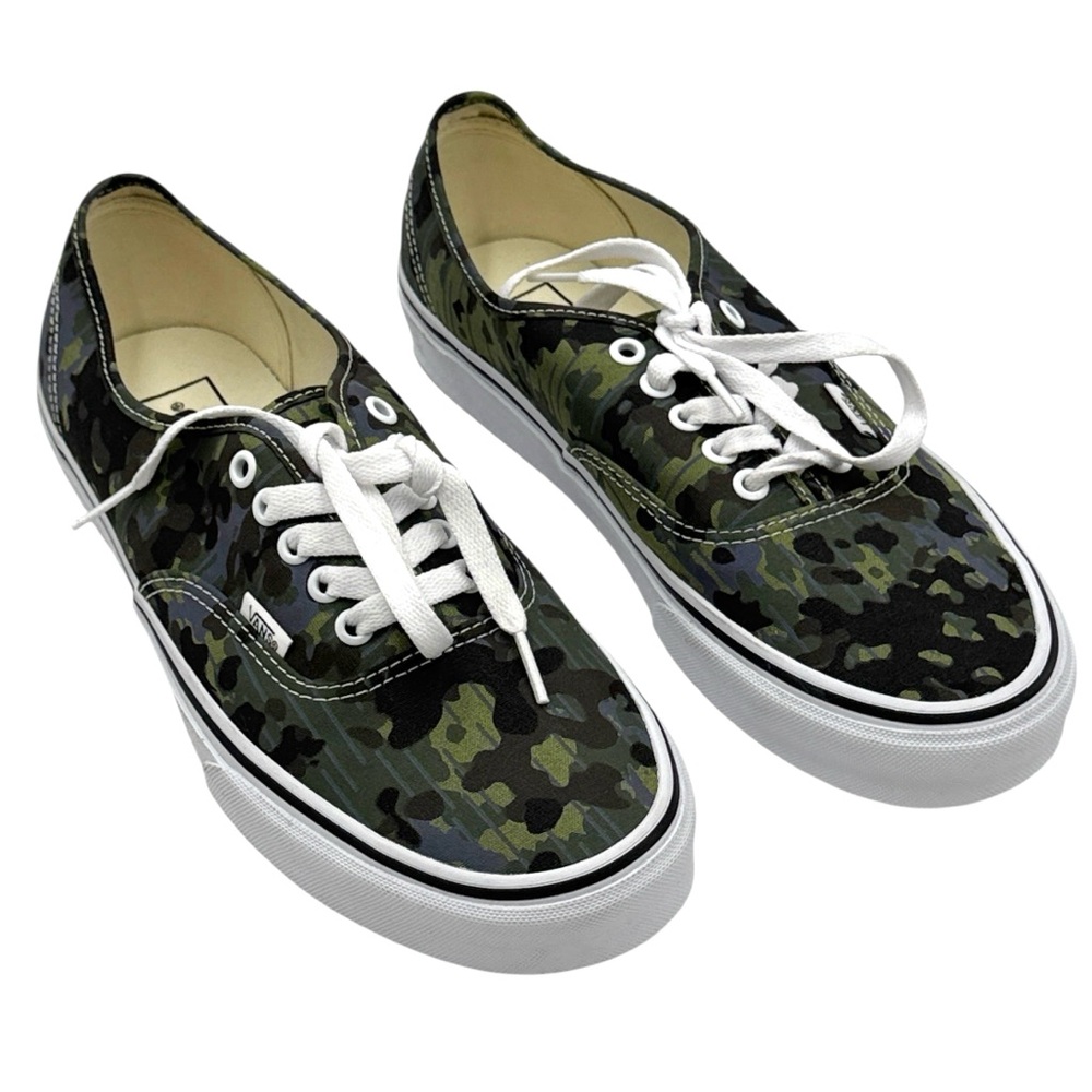 Vans Authentic Rain Camo Green Lace-Up Sneakers Size 9.5